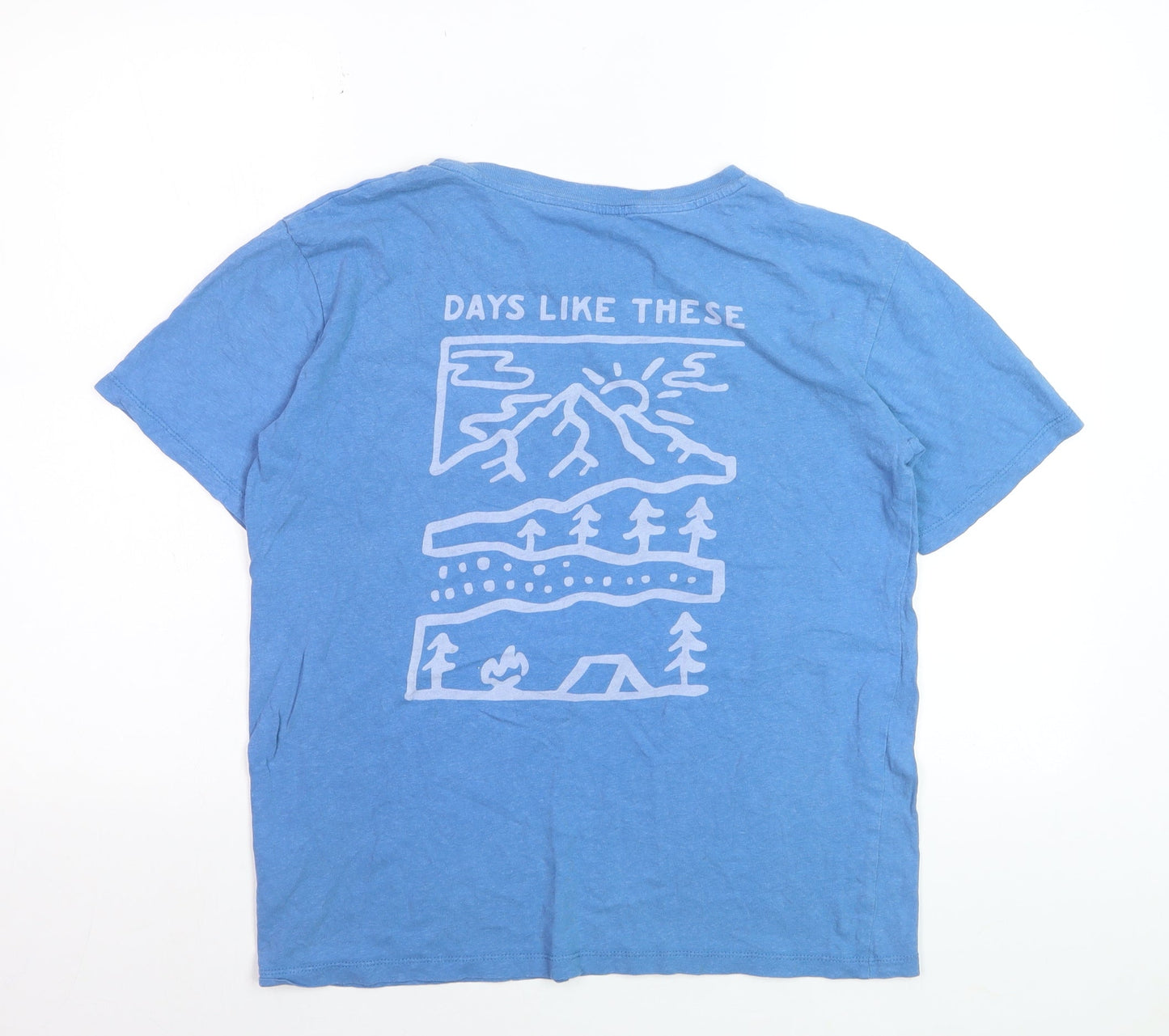 Passenger Women's Blue Hemp Cotton Outdoor Graphic T-Shirt Size S