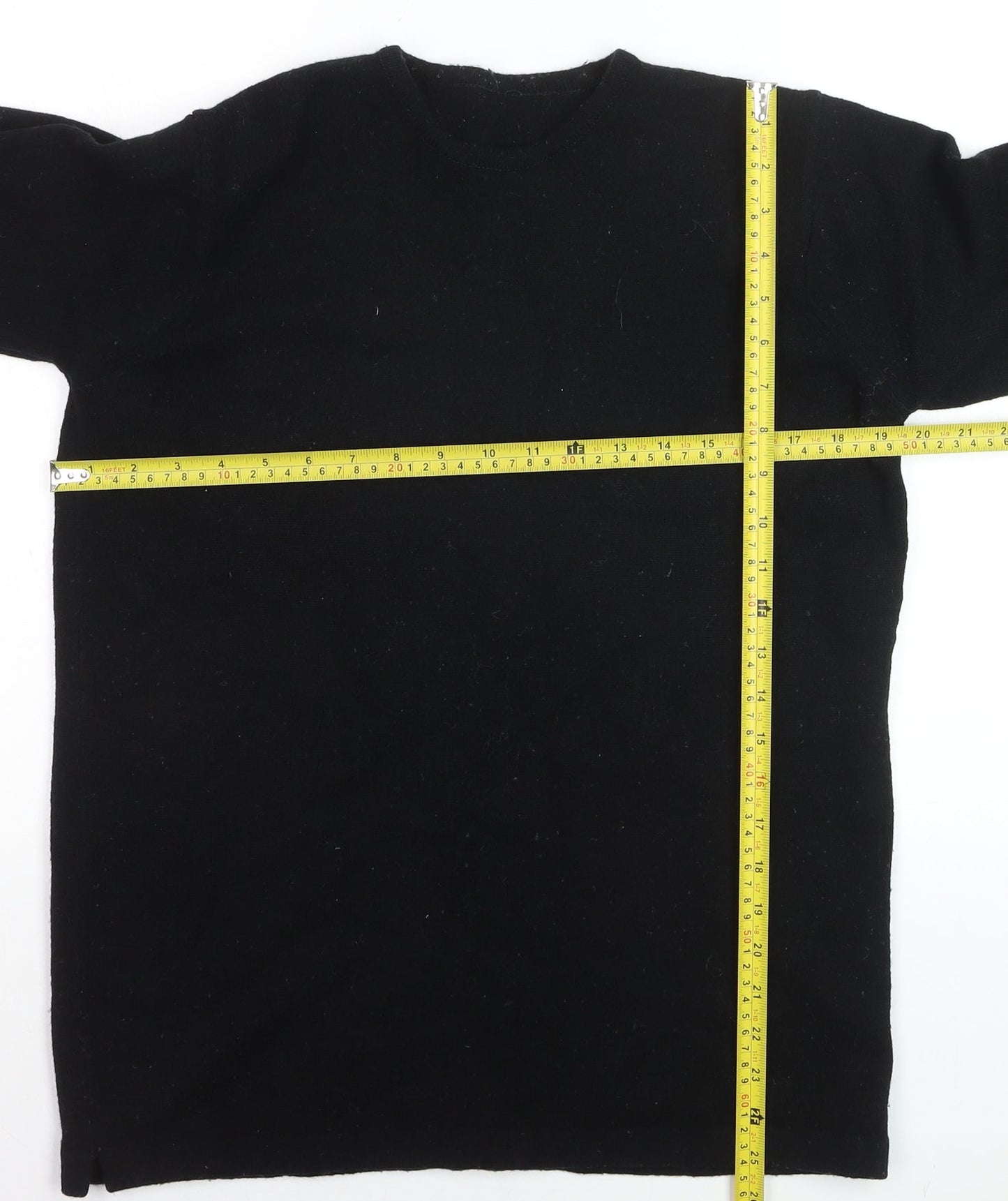 Marks & Spencer Women's Black Wool Crew Neck Jumper Size 10