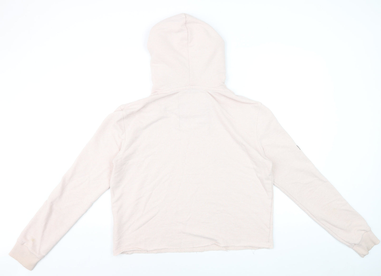 Superdry Women’s Pink Pullover Hoodie L Relaxed Fit Cotton Blend