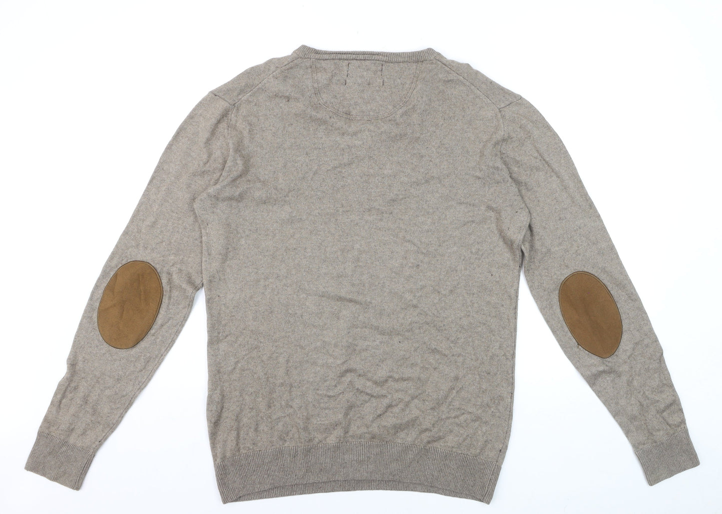 El Ganso Men’s Beige Cotton Cashmere V-Neck Jumper L