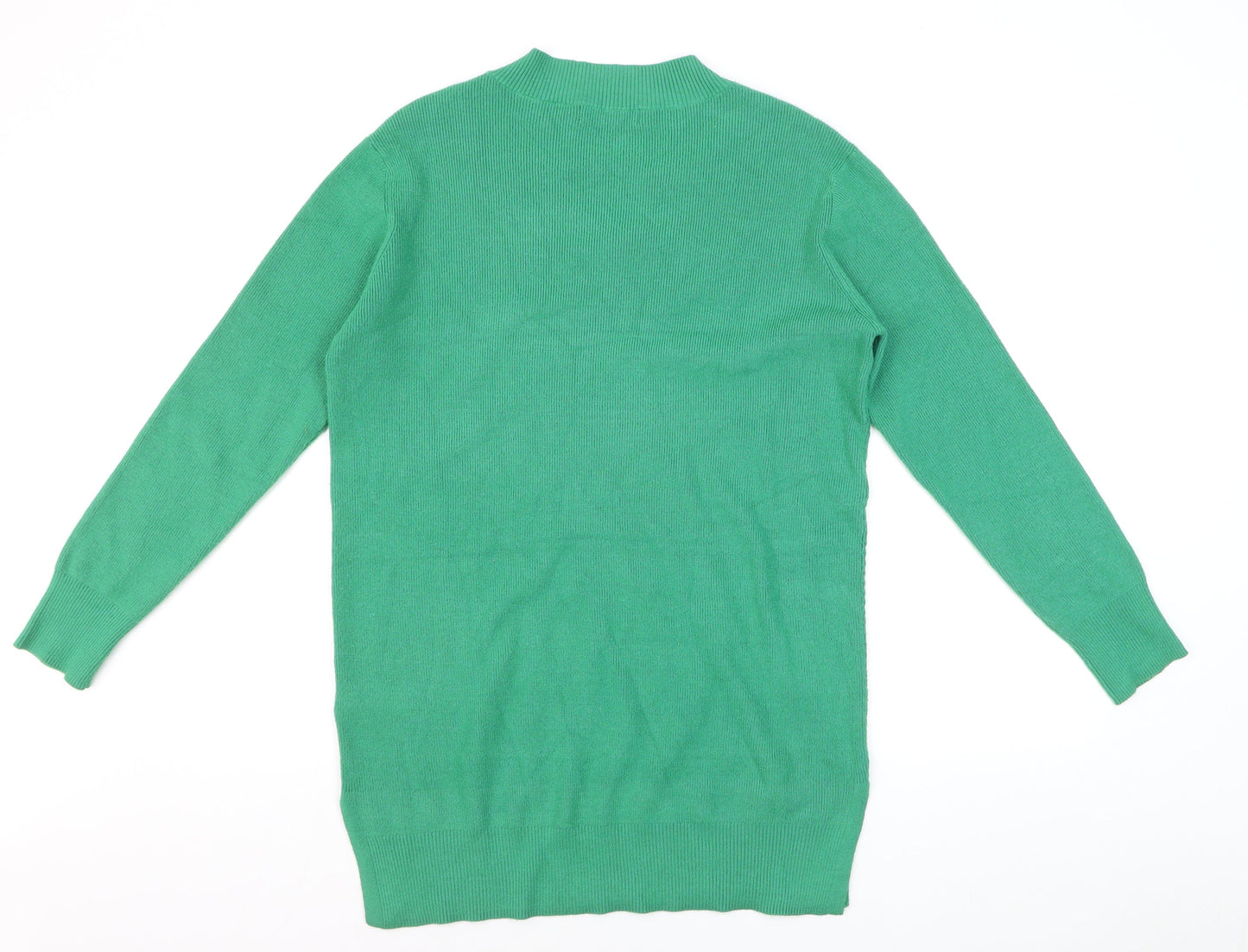 Marks and Spencer Women's Green V-Neck Long Sleeve Knit Jumper Size M