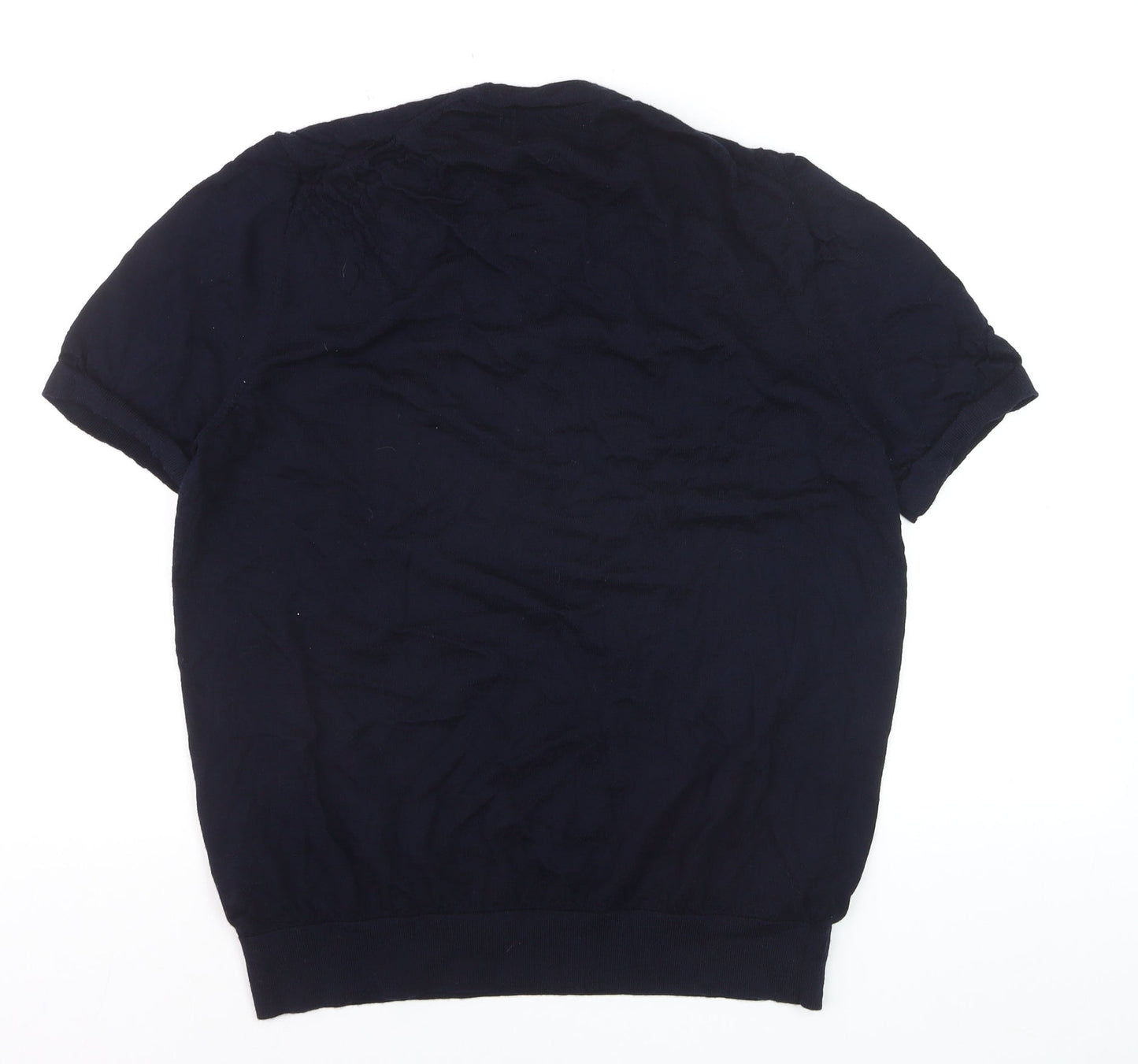 Marks and Spencer Women Blue XL Merino Wool Short Sleeve Pullover Jumper