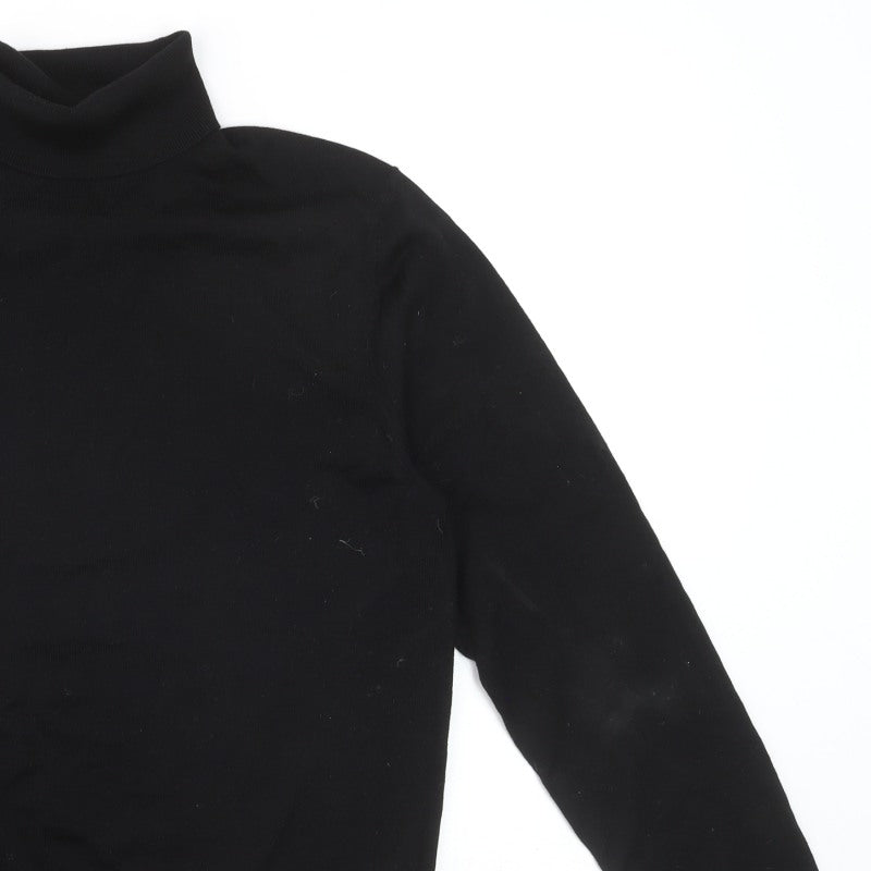 Additional view of MVP Men's Black Roll Neck Jumper, size M, Lightweight Knit