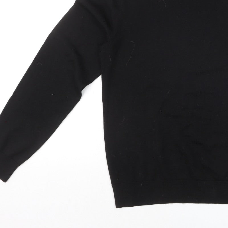 Additional view of MVP Men's Black Roll Neck Jumper, size M, Lightweight Knit