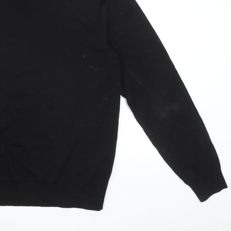 Additional view of MVP Men's Black Roll Neck Jumper, size M, Lightweight Knit