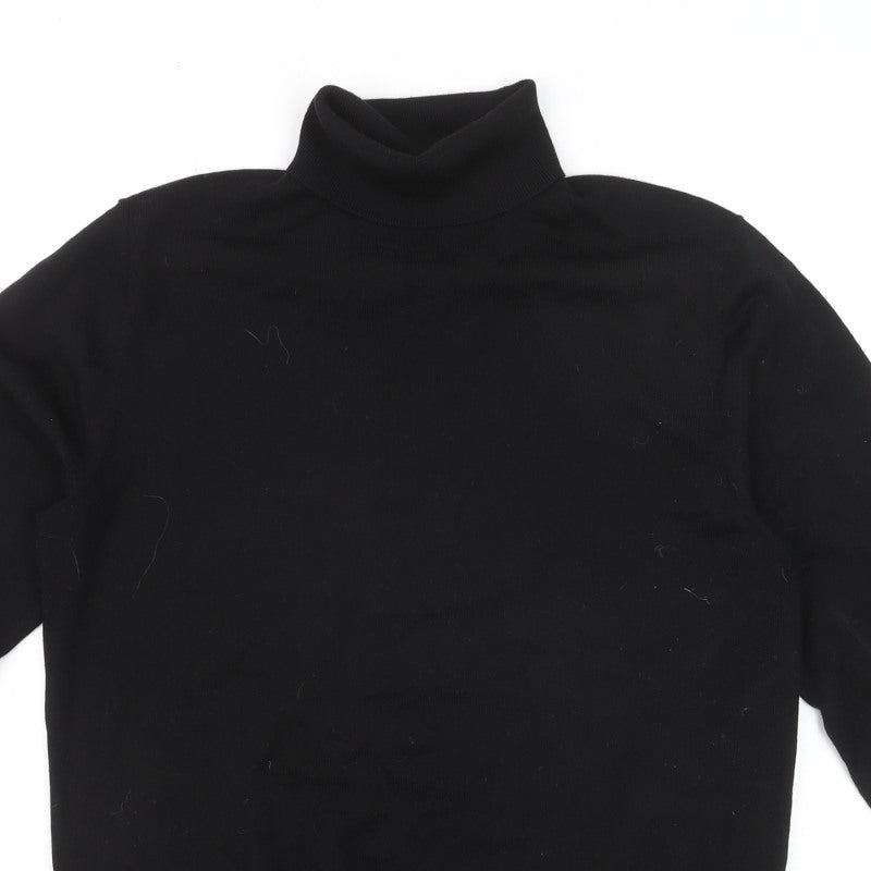 Additional view of MVP Men's Black Roll Neck Jumper, size M, Lightweight Knit