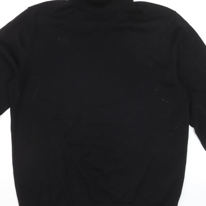Additional view of MVP Men's Black Roll Neck Jumper, size M, Lightweight Knit