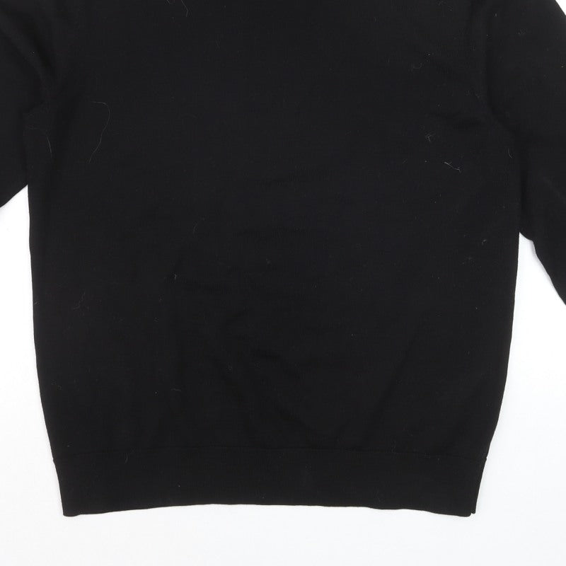 Additional view of MVP Men's Black Roll Neck Jumper, size M, Lightweight Knit