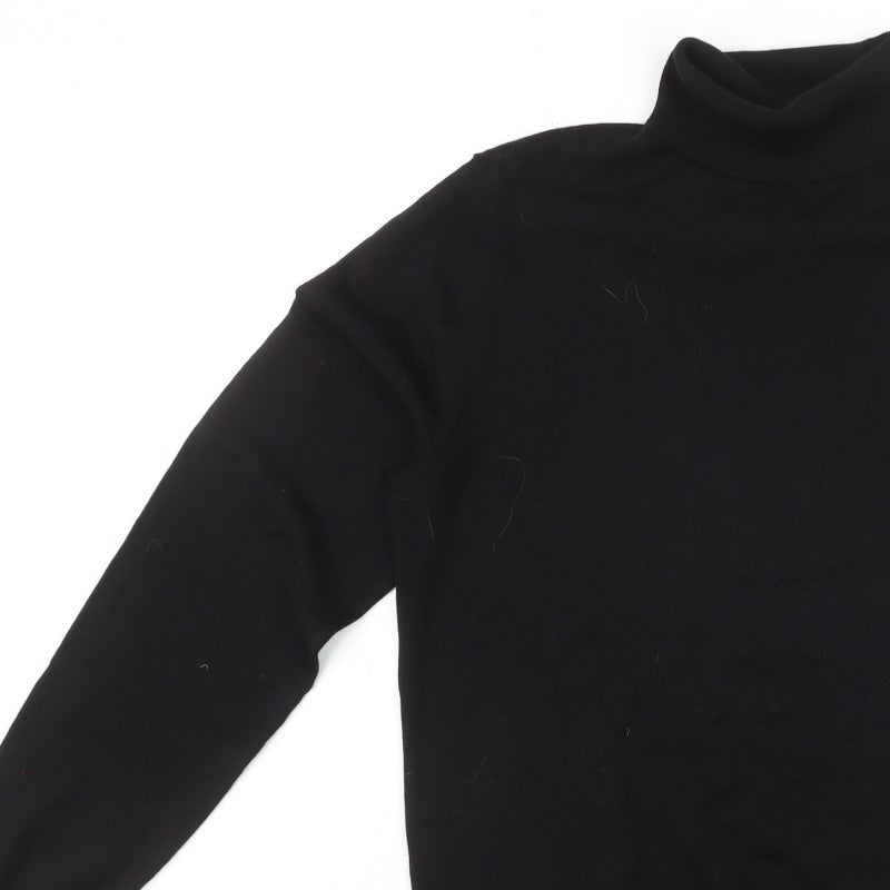 Additional view of MVP Men's Black Roll Neck Jumper, size M, Lightweight Knit