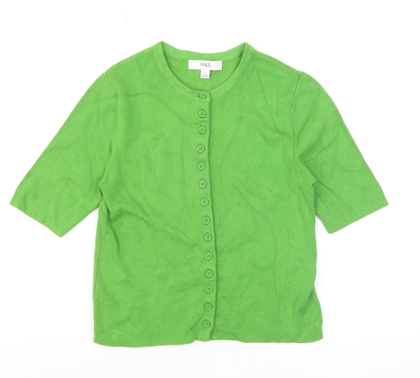 Marks and Spencer Women’s Green Short Sleeve Knit Cardigan S