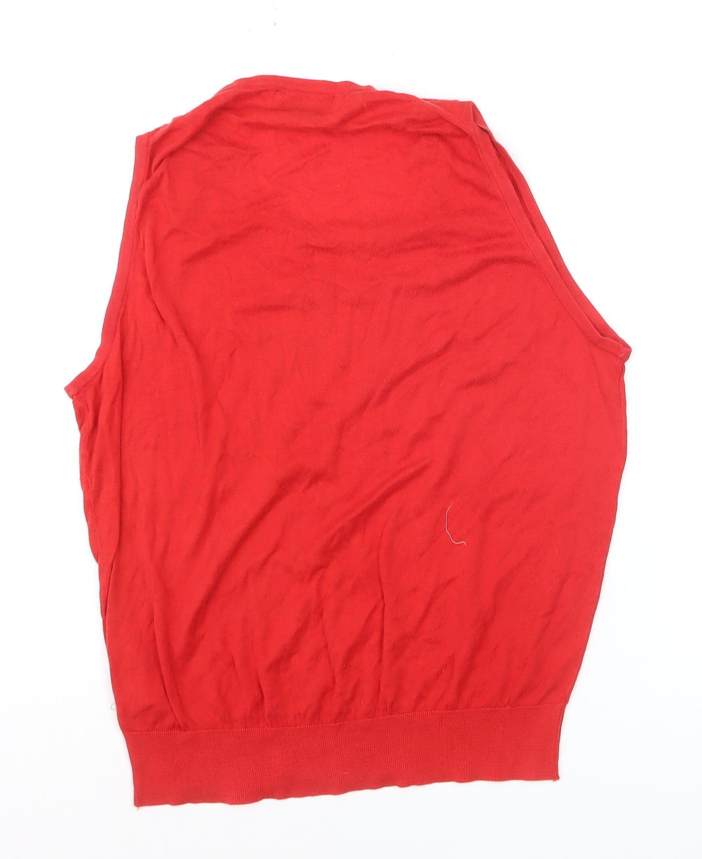 Austin Reed Women Red Cotton Sleeveless Vest Jumper L