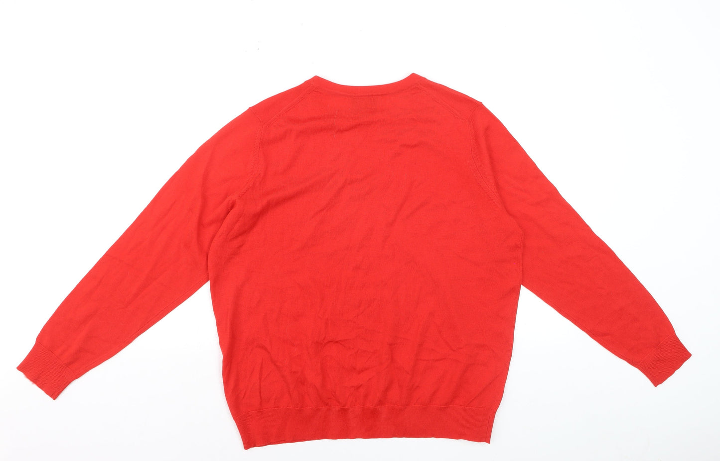 Marks and Spencer Women Red Size 16 Merino Wool Crew Neck Jumper