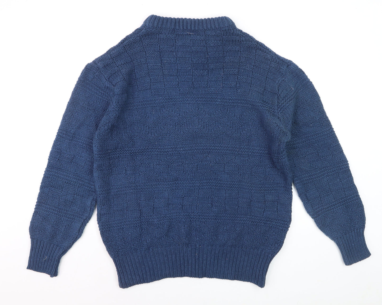 St. Ives Men’s Blue Textured Knit Crew Neck Jumper Size L
