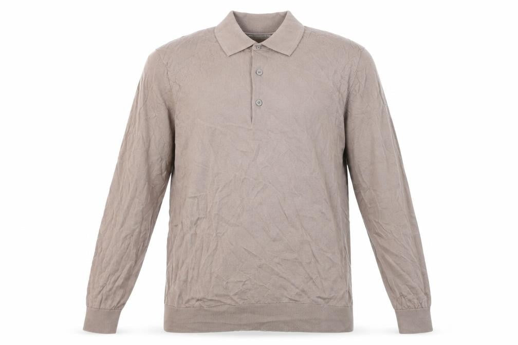 Marks & Spencer Men Beige L Merino Wool Henley Jumper