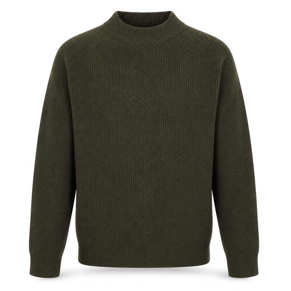 Marks & Spencer Men’s Green Wool Blend Mock Neck Pullover Jumper Size S