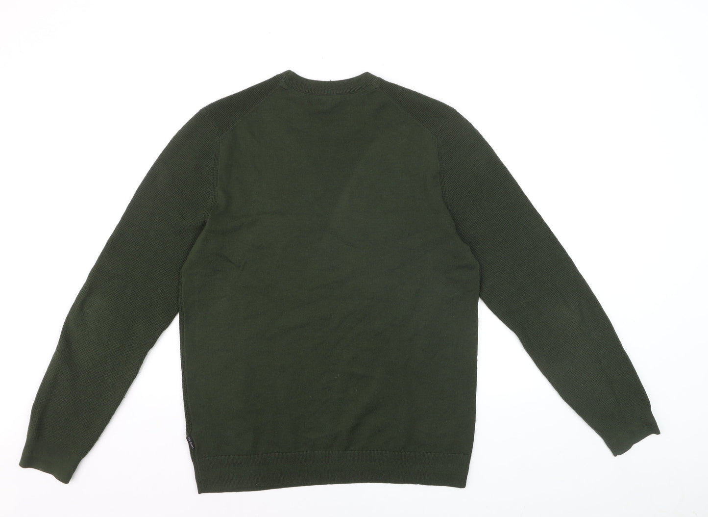 Ted Baker Men's Green Wool Blend Crew Neck Pullover Jumper M