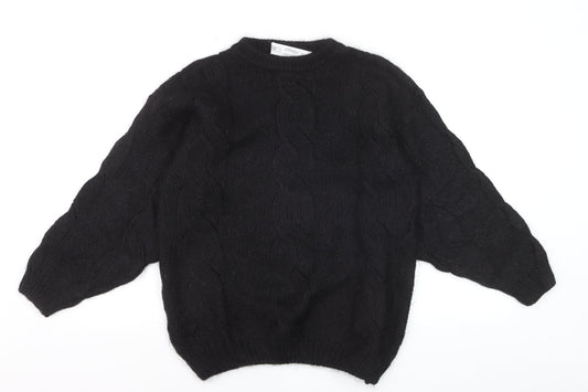 Marks and Spencer Women’s Black Wool Chunky-Knit Jumper Size 10