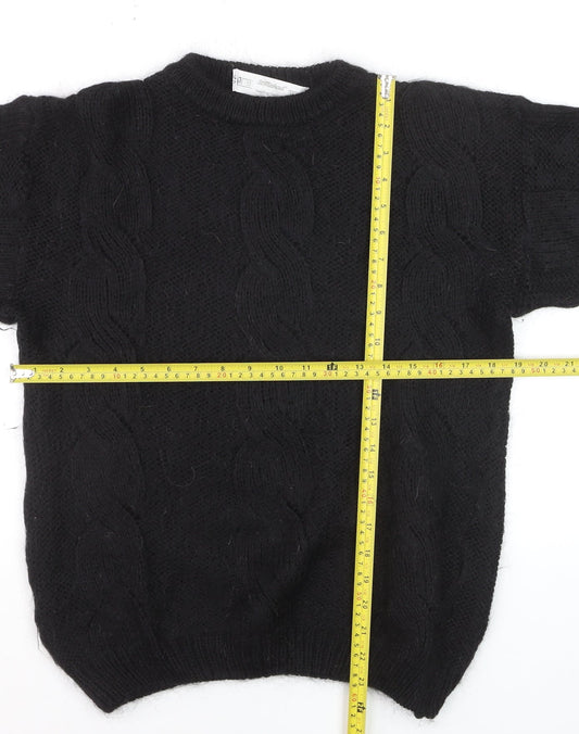 Marks and Spencer Women’s Black Wool Chunky-Knit Jumper Size 10
