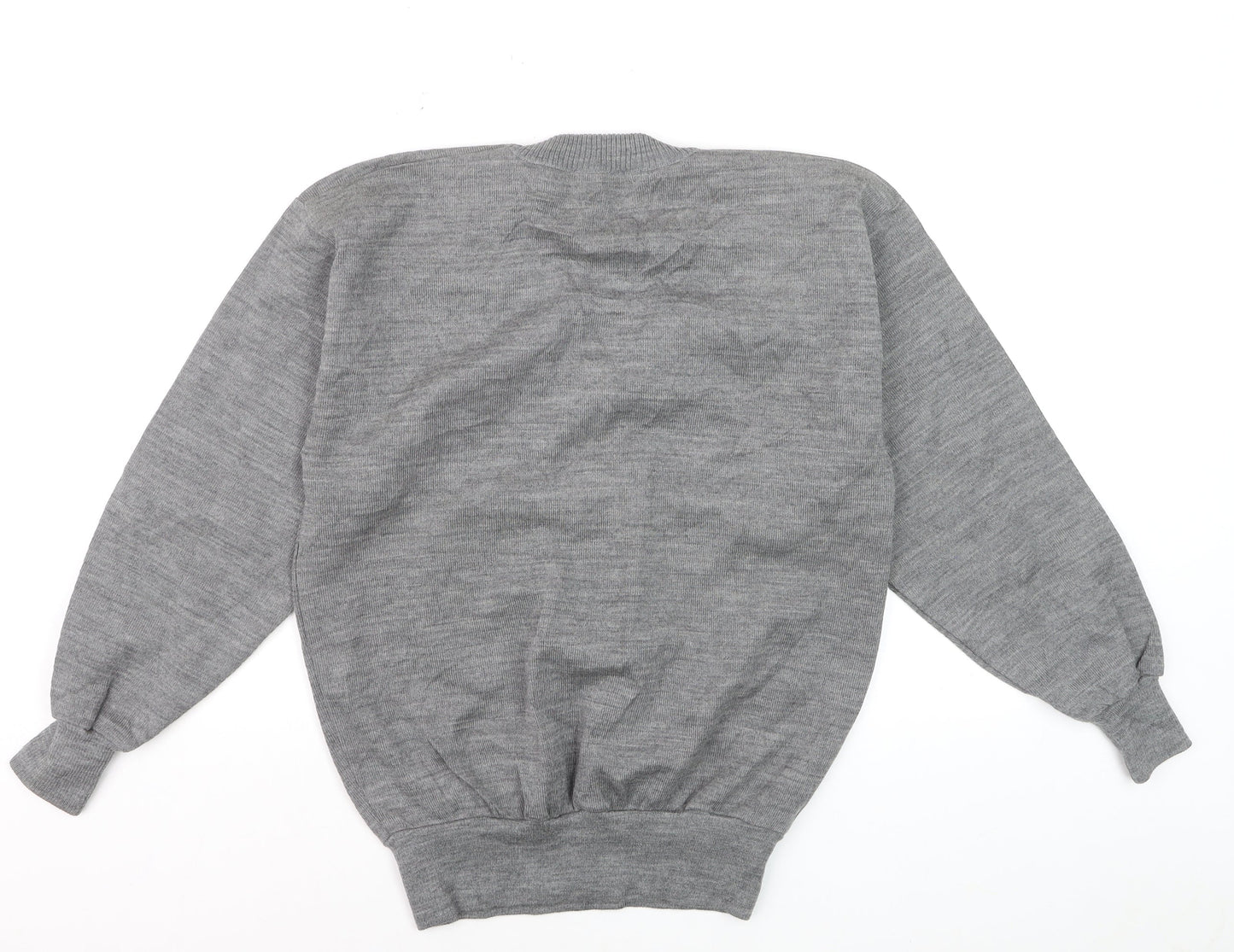 Masters Men's Grey Wool V-Neck Golf Jumper Size L