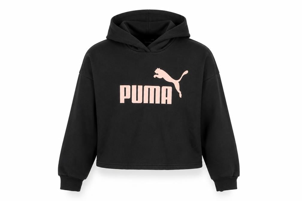 Puma Girls Black Hoodie 11-12 Years Logo Pullover Sweatshirt