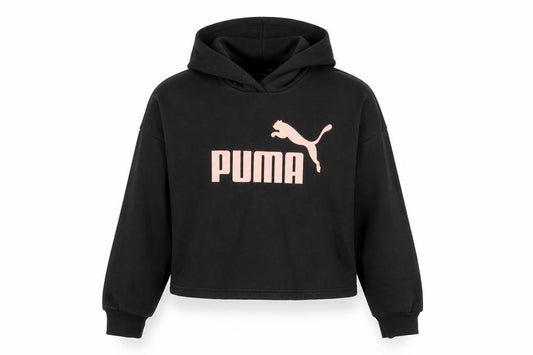 Puma Girls Black Hoodie 11-12 Years Logo Pullover Sweatshirt