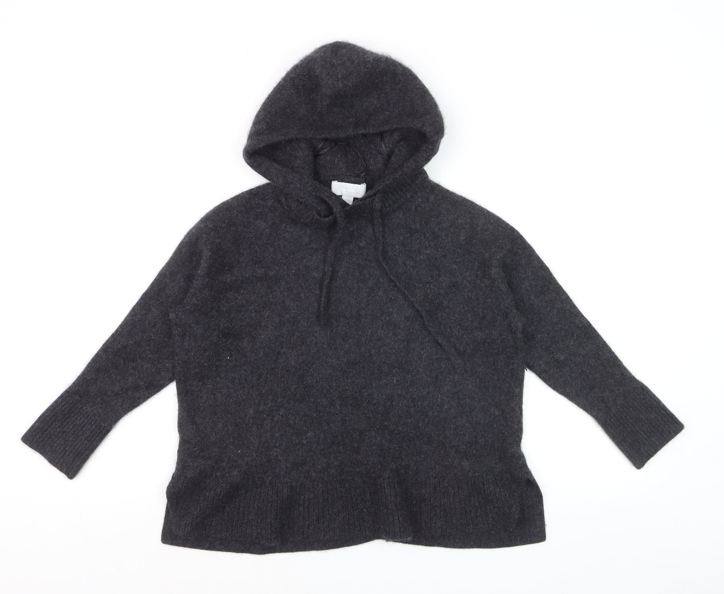 The White Company Women Grey 100% Cashmere Hooded Pullover Jumper M