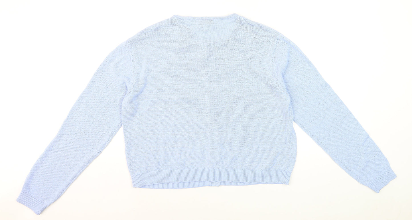 Marks and Spencer Women’s Blue Cotton Blend Cardigan M