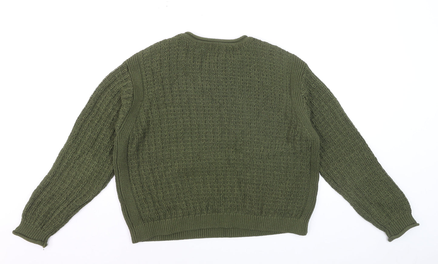 Marks and Spencer Women’s Green Cable-Knit Cotton Jumper M