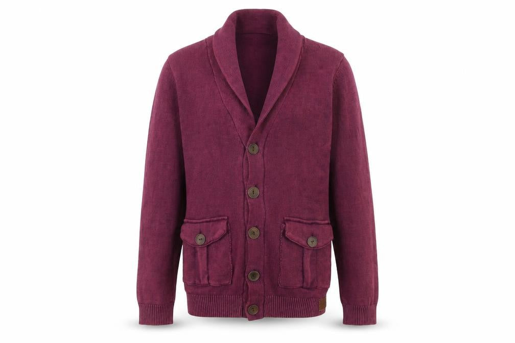 SoulCal & Co Men's Purple Cotton Button Cardigan M