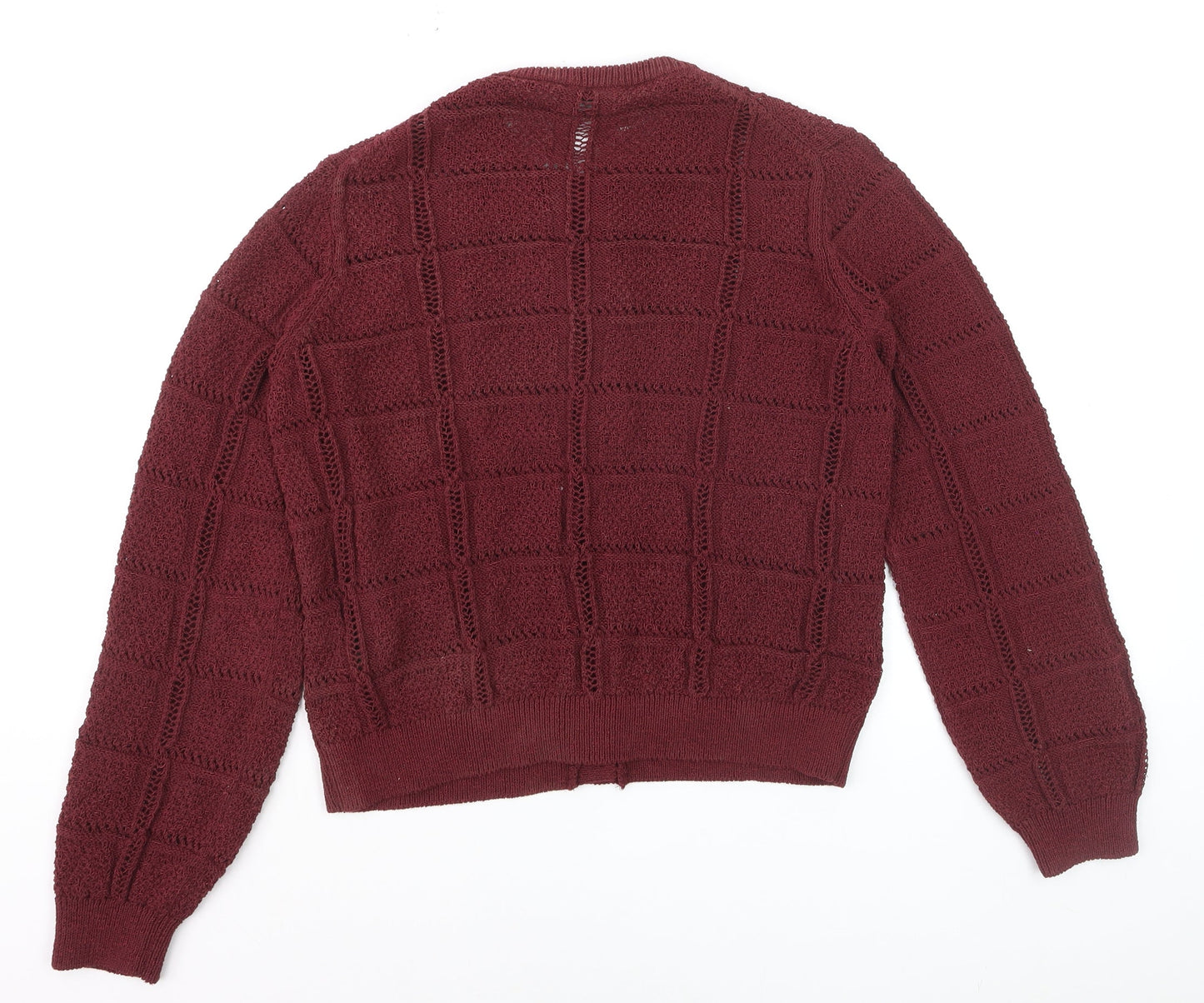 Marks and Spencer Men's Red Knit Crew Neck Cardigan Size M