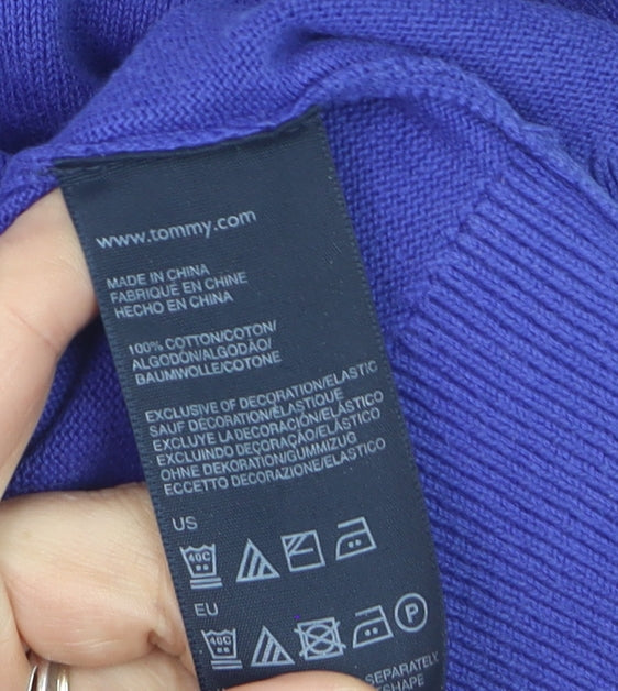 Tommy Hilfiger Men Blue XL Cotton Crew Neck Jumper