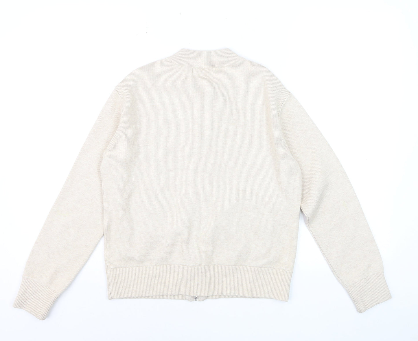 Marks and Spencer Men's Beige XS Full Zip Knit Jumper