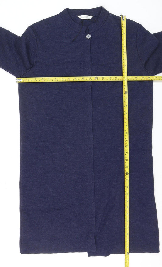 Marks and Spencer Women’s Blue Wool Long Sleeve Collared Cardigan Size 16