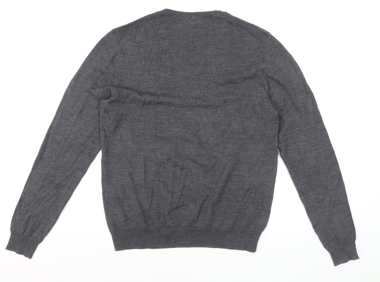 The Kooples Men's Grey Wool V-Neck Jumper Size M Classic Knit