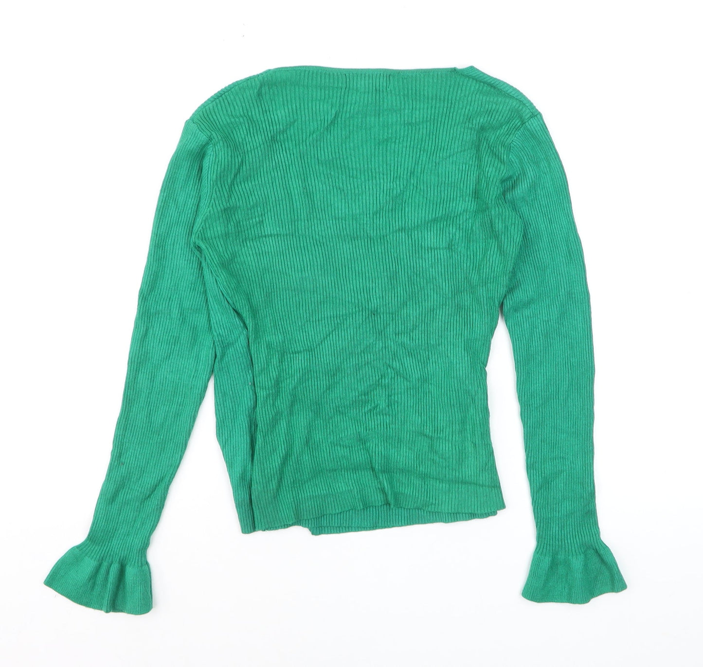 Lipsy Women’s Green V-Neck Slim Fit Long Sleeve Jumper Size 10
