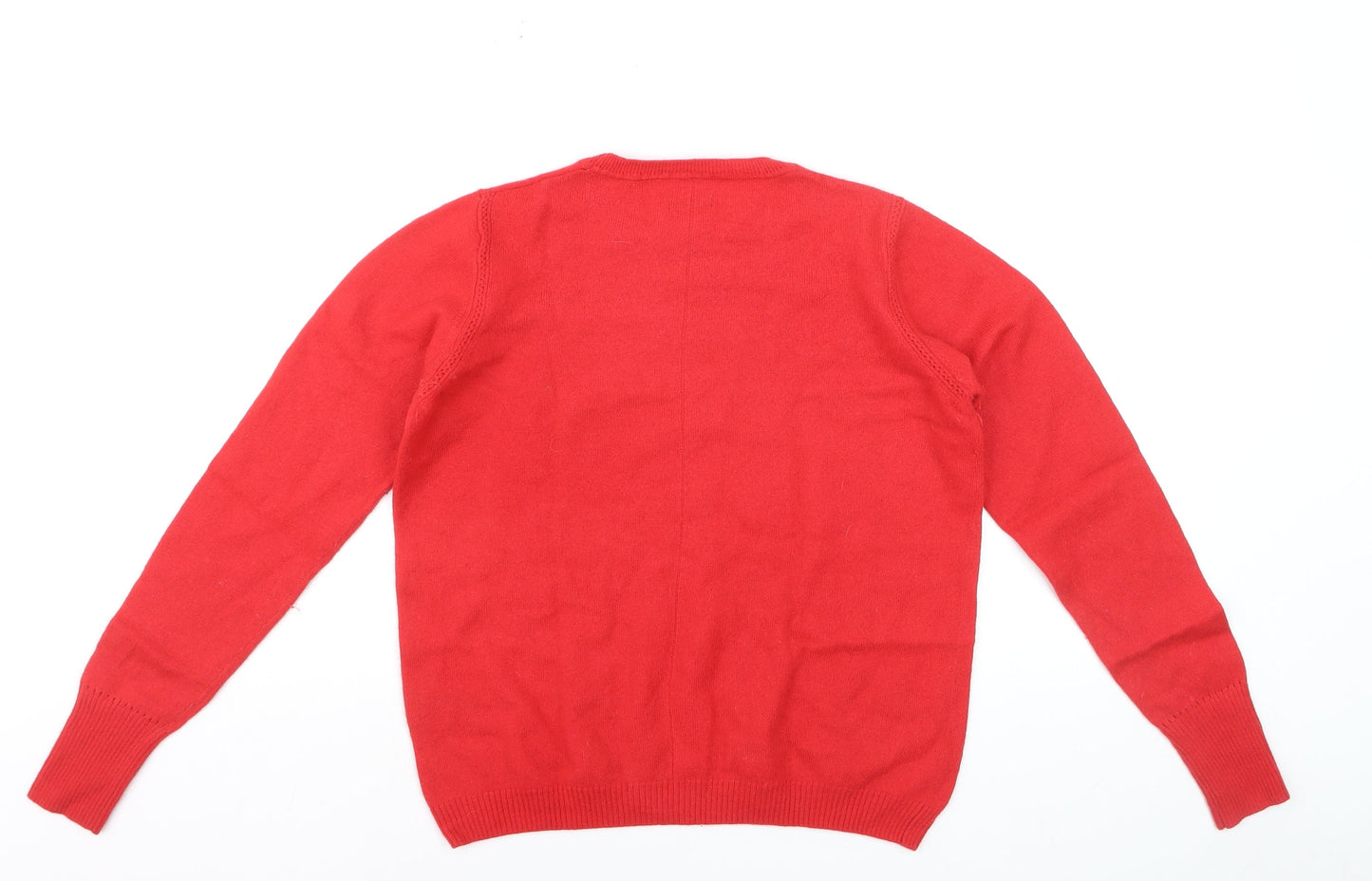 Jigsaw Women's Red Wool Crew Neck Jumper Size M