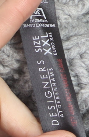 John Rocha at Debenhams Mens Grey 2XL Cable-Knit Henley Jumper