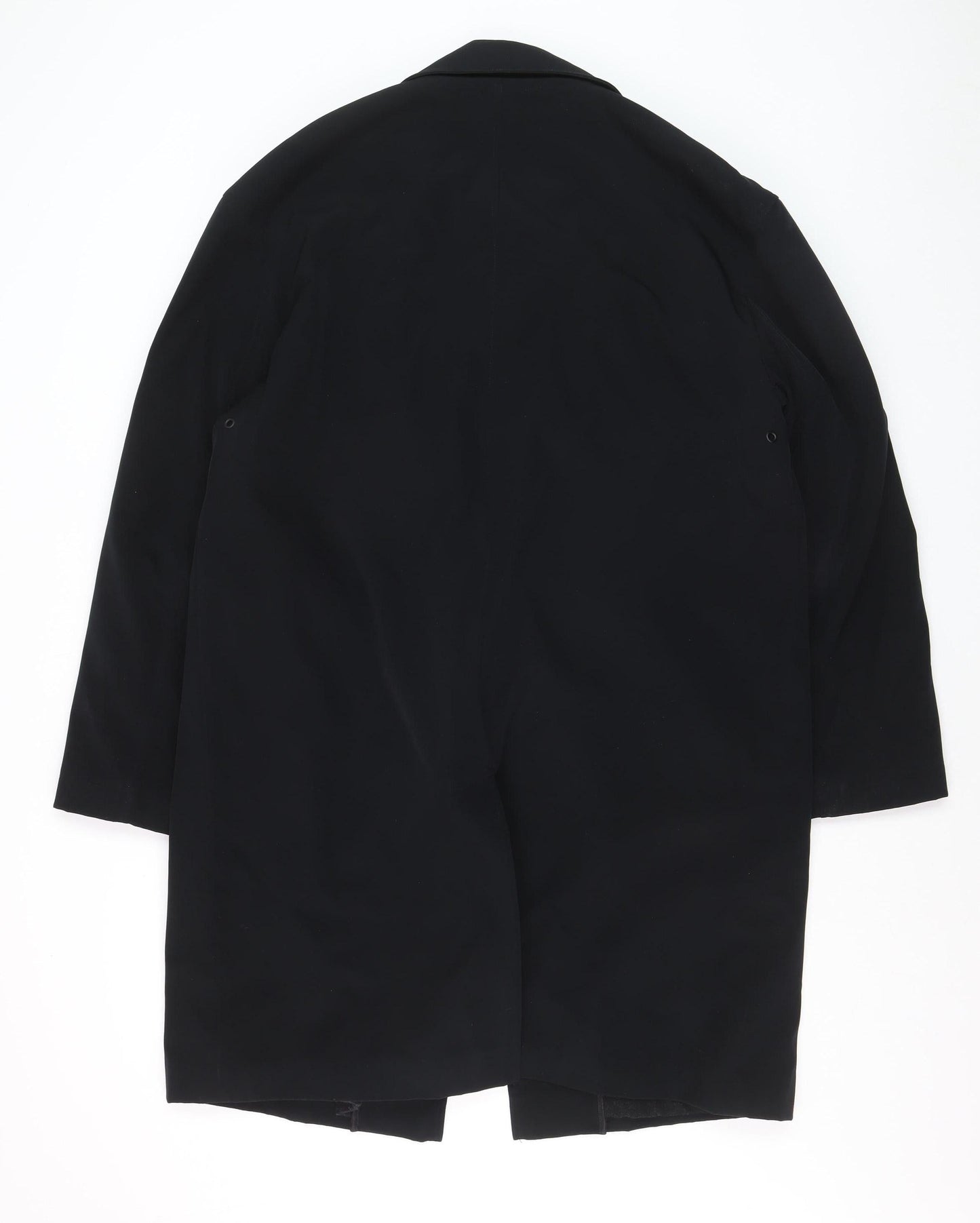 Next Men's Black M Overcoat Cotton Blend Lined Long Jacket