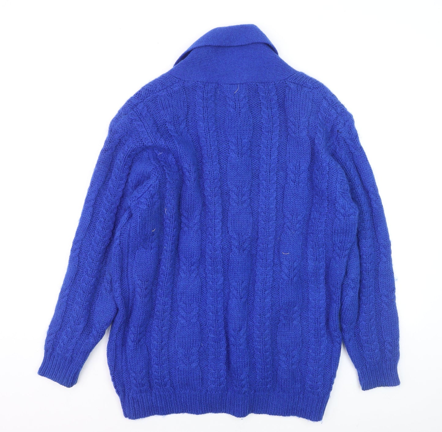 Franco Valeri Womens Blue Mohair Cable Knit Cardigan Size S