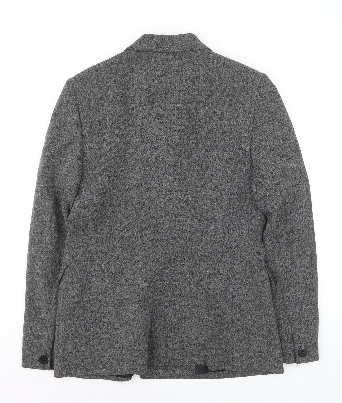 Planet Women Grey Wool Blend Double-Breasted Blazer UK 10