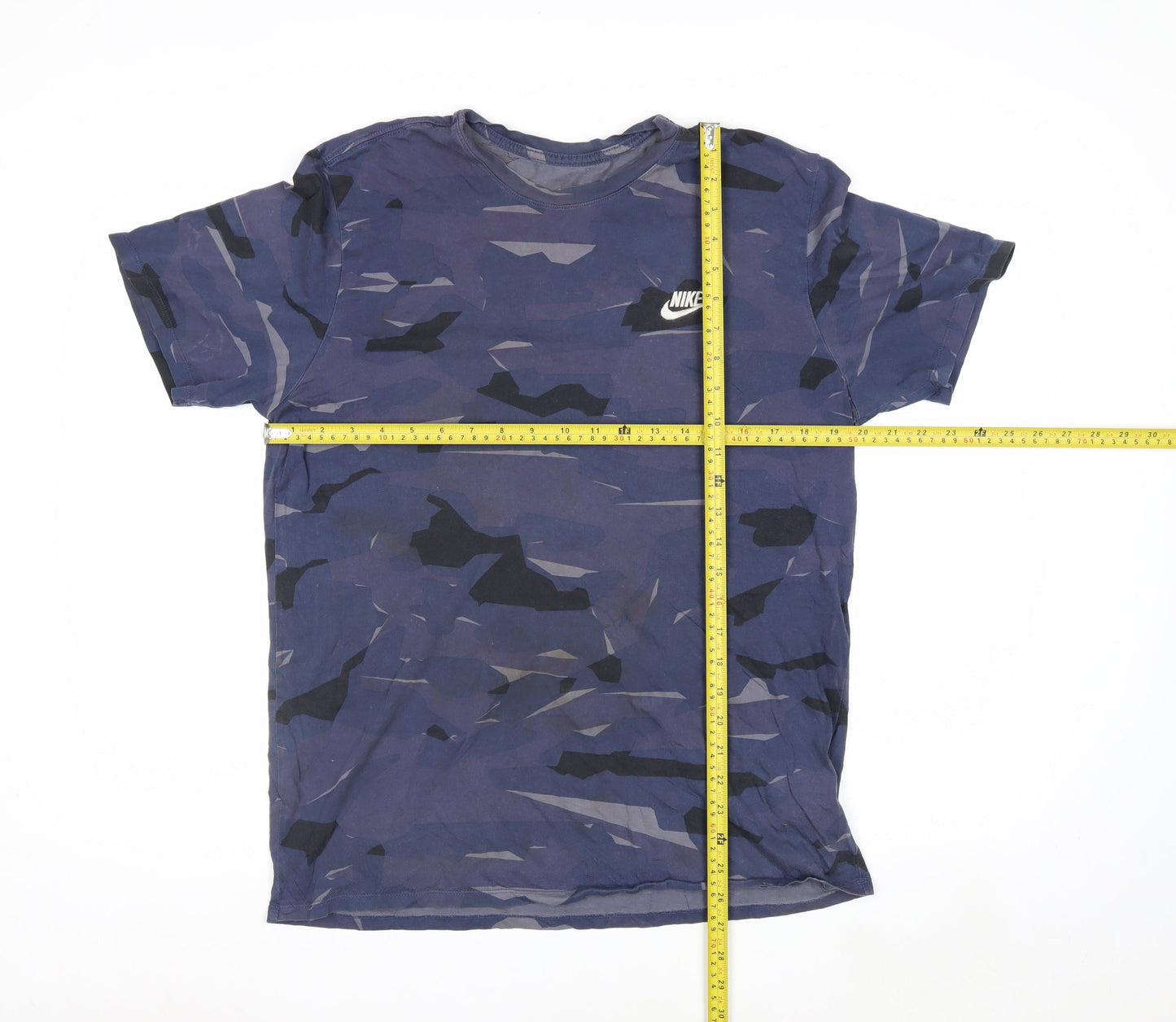 Nike Men's Blue Camouflage Athletic Fit Cotton T-Shirt Size S