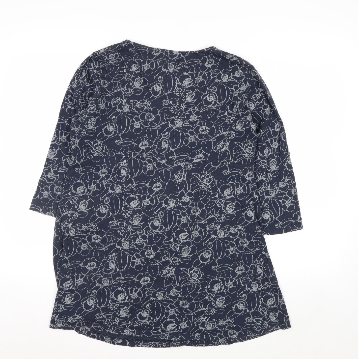Seasalt Cornwall Women’s Blue Floral Tunic Top Size 14 Cotton Blend
