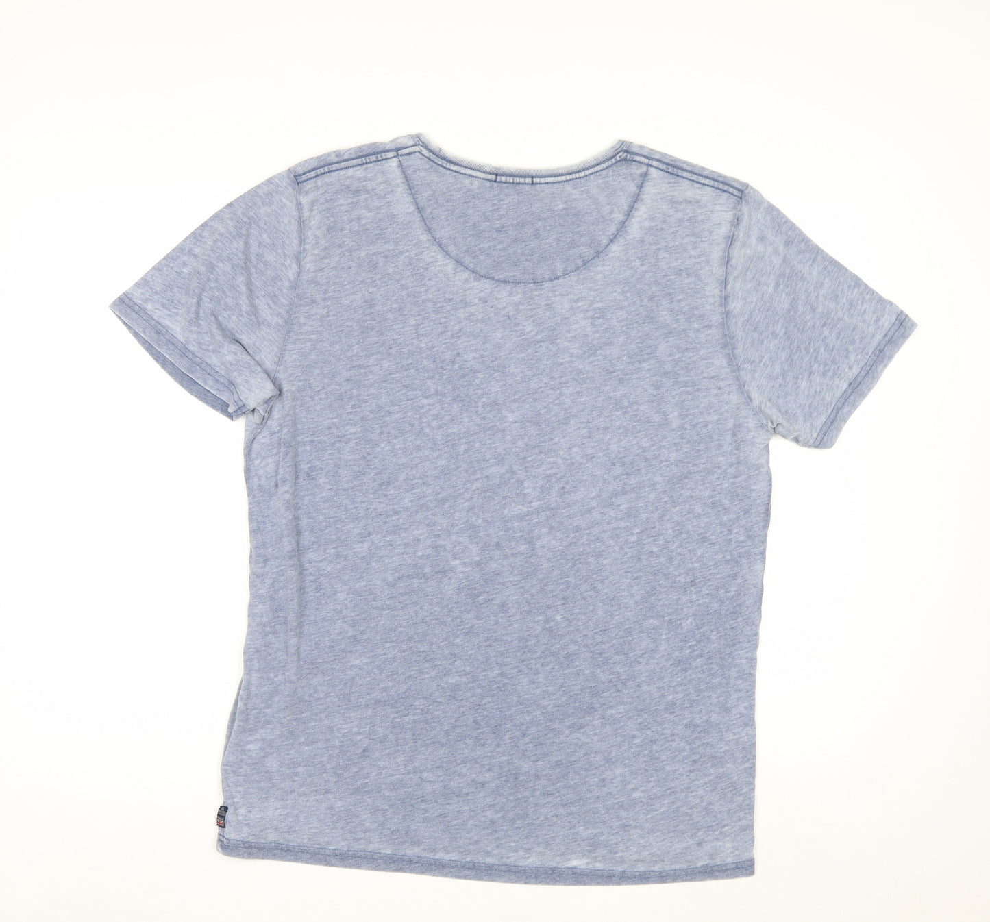 Brave Soul Men's Blue Crew Neck Short Sleeve T-Shirt Size L