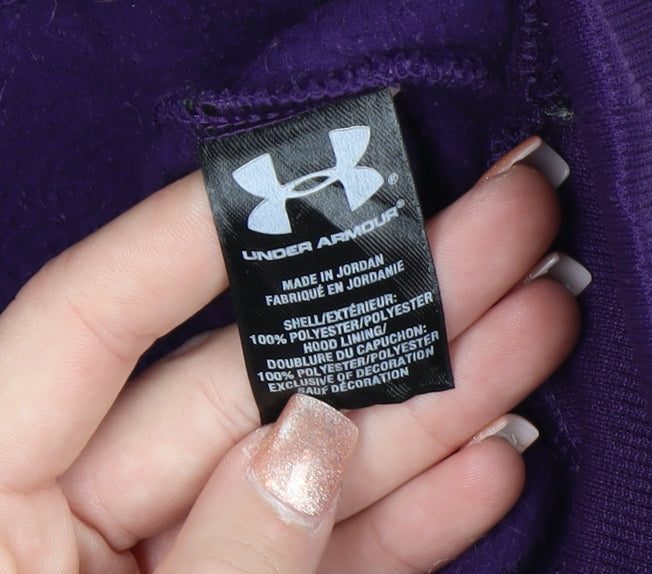 Under Armour Women Purple Medium Pullover Hoodie UA Storm Logo Sweatshirt