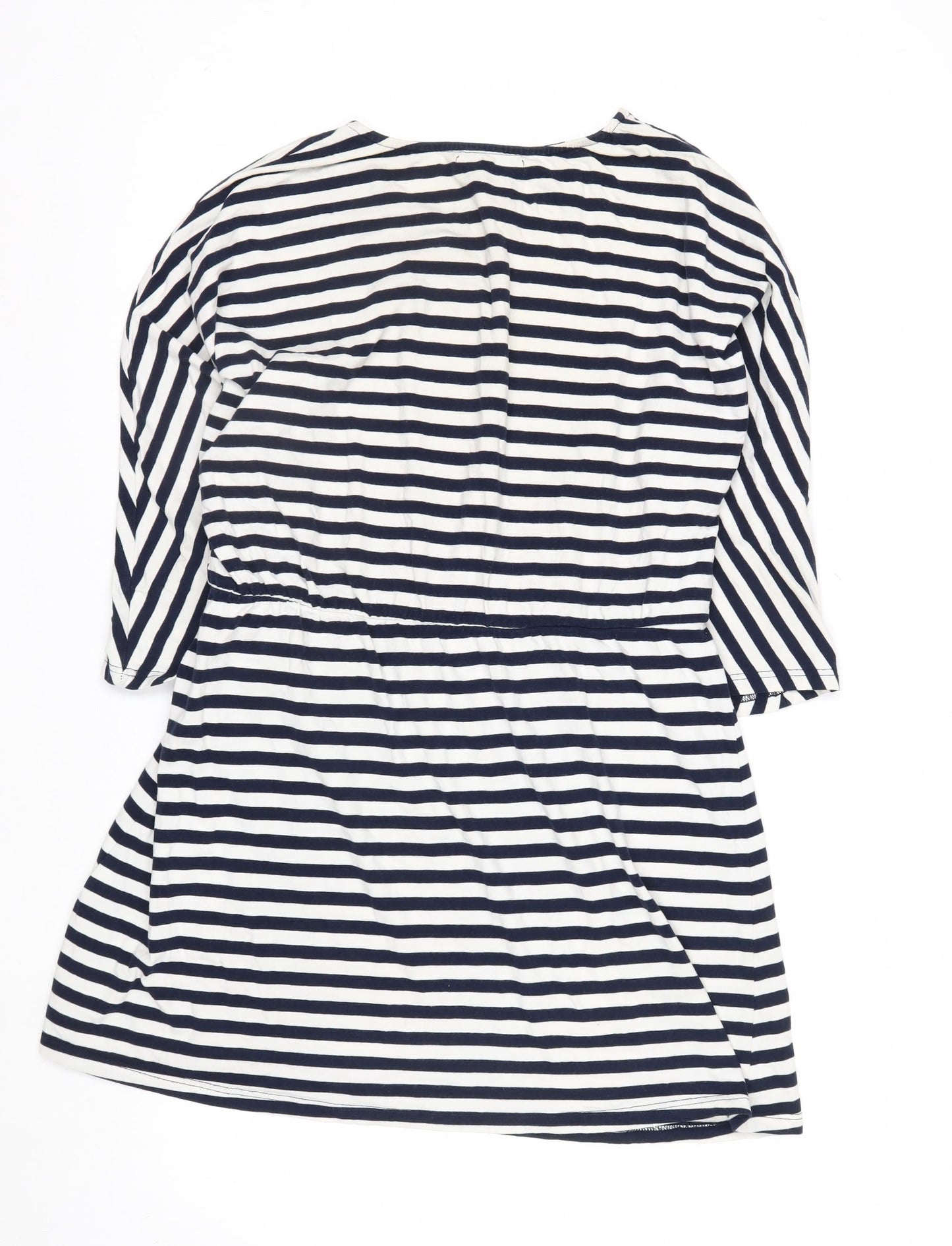Glamorous Women’s Blue Striped Tunic Blouse Size S 3/4 Sleeve