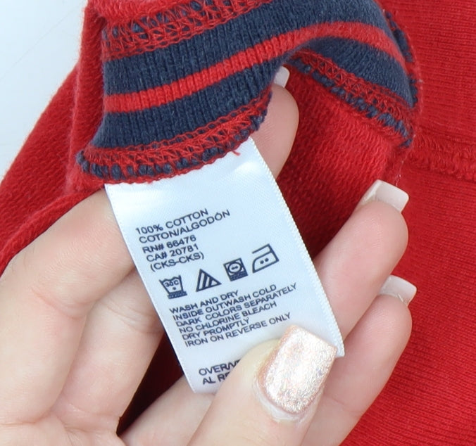 Tommy Hilfiger Jeans Red Cotton Crew Neck Sweatshirt Women M