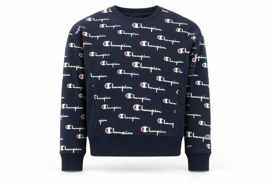 Champion Men's Blue Small Reverse Weave Logo Pullover Jumper