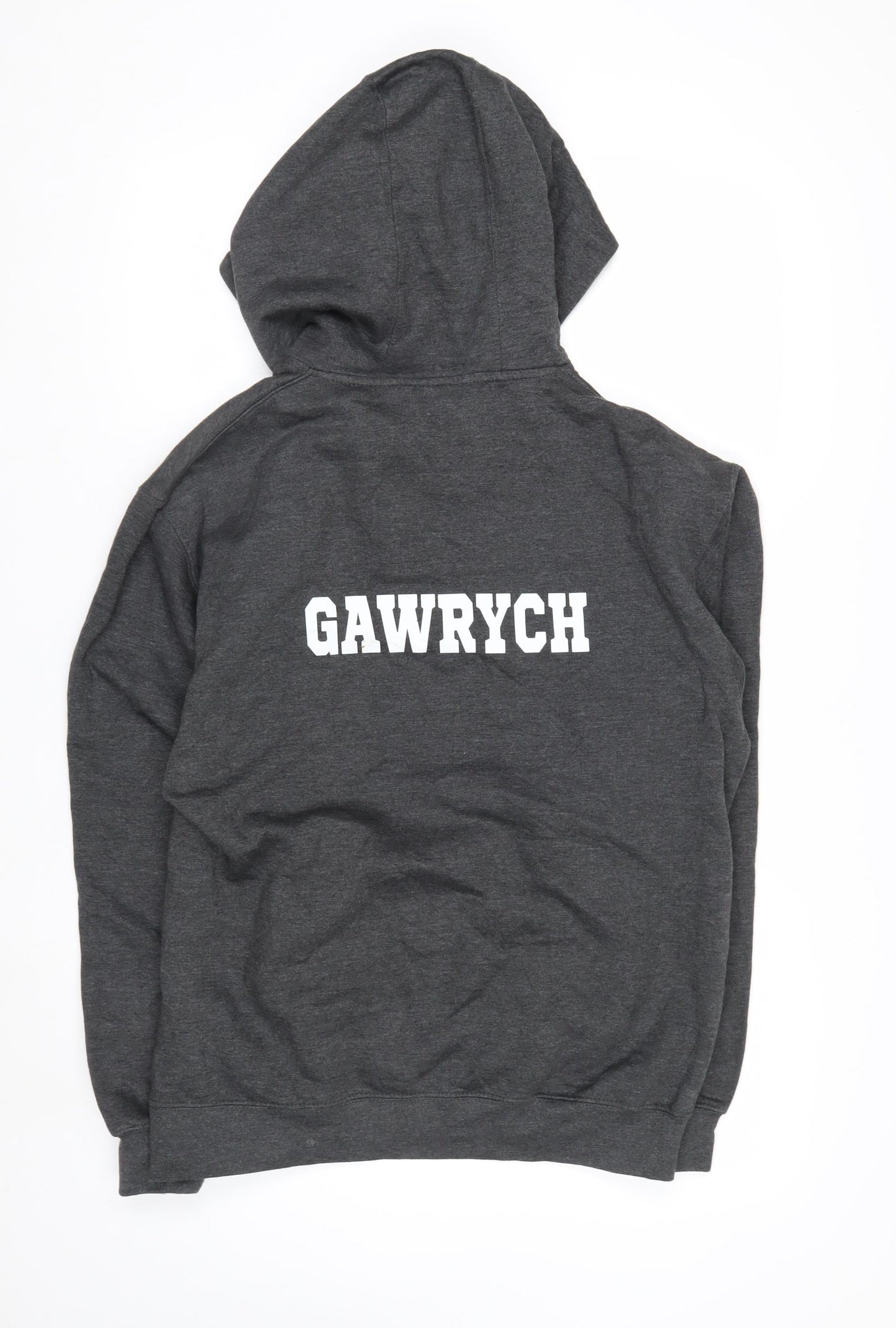 Pennant Men's Grey Hooded Pullover Jumper Small Graphic College Style