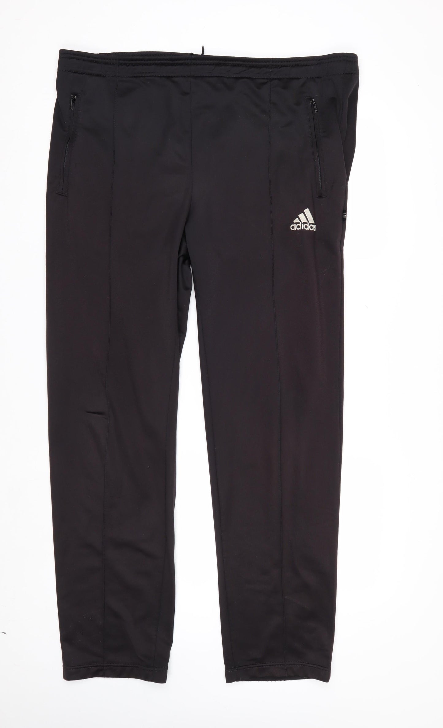 Adidas Men's Black Size L Track Pants Joggers with Zip Pockets