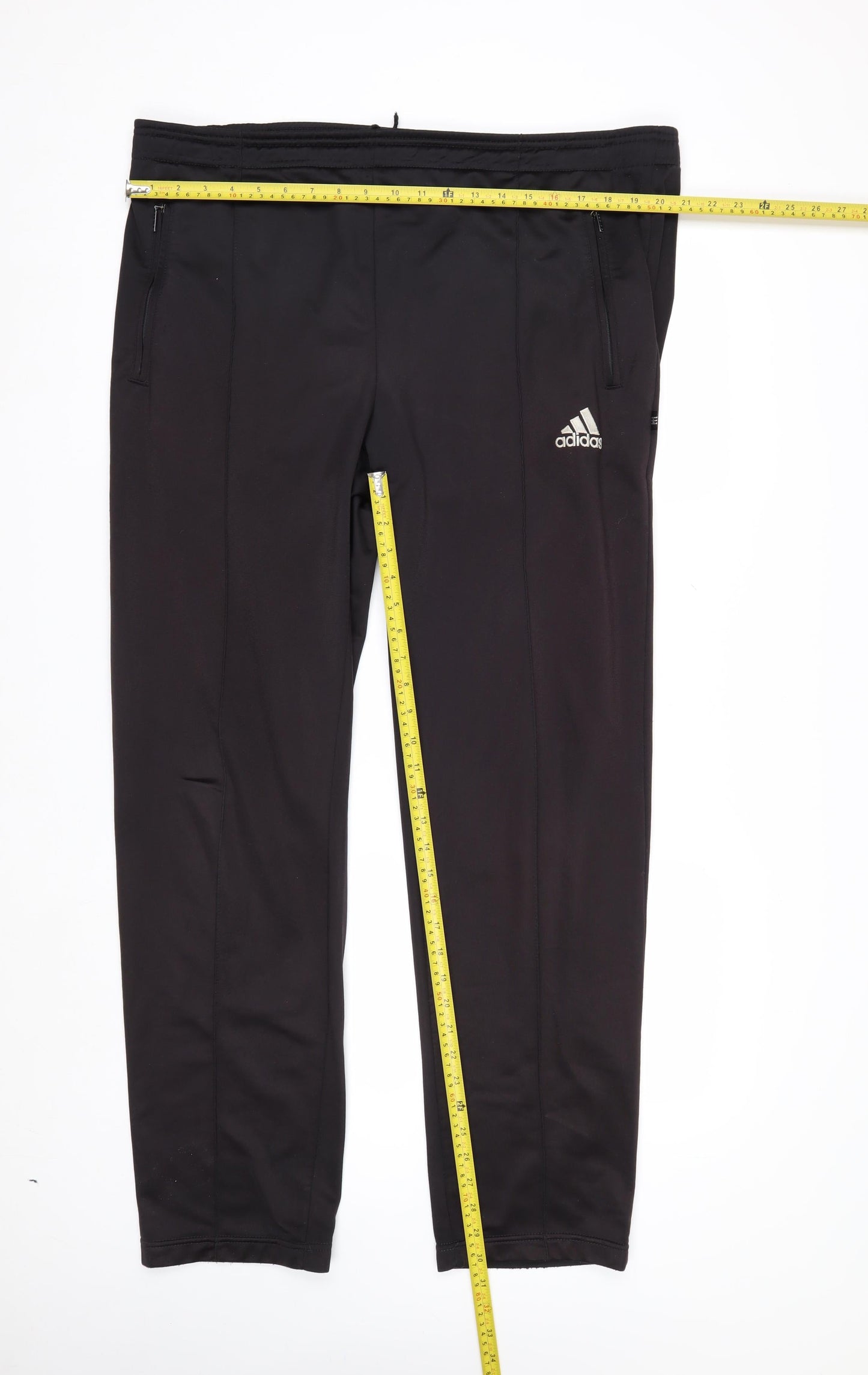 Adidas Men's Black Size L Track Pants Joggers with Zip Pockets